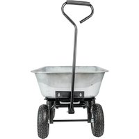 Carro de descarga de metal de 500 Kg Carro de plataforma rodante industrial con ruedas de 10 "para almacenamiento, jardinería y uso del sitio de construcción