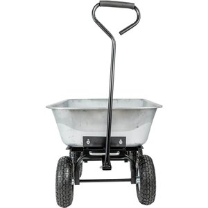 Chariot à benne basculante en métal de 500 kg avec roues de 10 pouces pour l'entreposage, le jardinage et l'utilisation sur les chantiers de construction - Product Image 2