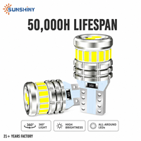 Ampoule LED Sunshiny T10 W5W 194 168 16+2-SMD 3030 3014 203LM 360 °   Plaque d'immatriculation de voiture, éclairage intérieur de type dôme, IP68