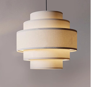 Alta calidad Home Hotel Villa Project decorativo creativo moderno Beige tela Interior Led suspensión colgante Luz - Product Image 4