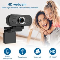 Webcam Kamera Mini USB 1080P Penuh Kualitas Tinggi dengan Mikrofon untuk PC 90 Derajat Panggilan Video Kelas Online