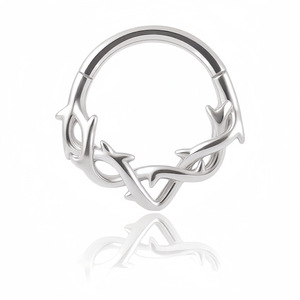 2025 Anillo de <span class=keywords><strong>Nariz</strong></span> Sexy para Septum, Clicker Articulado, Gancho para Cartílago, Acero Inoxidable 316L, Joyería para Piercing Corporal - Product Image 1