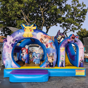 Phổ biến nhất Paw Dog Bounce nhà thương mại nảy lâu đài Inflatable Combo trả lại nhà không khí bouncy lâu đài với trượt - Product Image 1