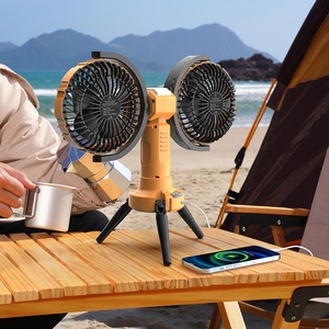 F7300 Portable 8000MAh Rechargeable Dual <b>Heads</b> Cordless Fishing Tent Hanging <b>Fan</b> Camping <b>Fan</b> Outdoor Oscillating Ceiling <b>Fan</b> - Product Image 4