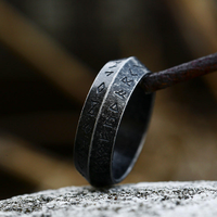 Bague en acier inoxydable Tempusort style vintage viking avec texte, pour homme, idéale pour les anniversaires et les fêtes - Vente en gros de bijoux de mode