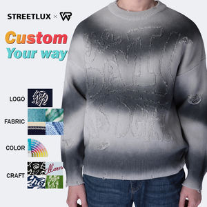 Suéter holgado personalizado ODM y OEM para hombre Diseño de personalidad informal americano Color a juego para la comodidad de invierno Street Sense - Product Image 1