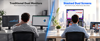Moniteur portable double IPS 15,6 pouces FHD 1080P avec support pliable 360° VESA pour ordinateurs portables, Mac Mini, PC, écran en alliage d'aluminium