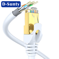 Cable Ethernet CAT7 de Alta Velocidad con Cubierta de PVC de Longitud Personalizada, Doble Blindaje de Cobre, Conectores RJ45 para Uso en Hogares Inteligentes, 0.5-100M SFTP