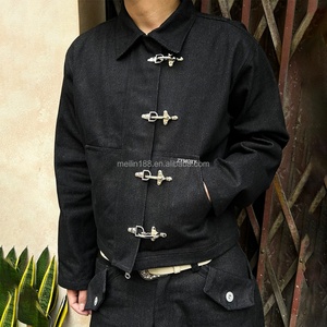 OEM High Quality Factory Custom 100% Cotton Heavyweight 14 Oz Jeans <b>Denim</b> Jackets for Men <b>Coat</b> <b>Denim</b> Fireman Clasp Jackets - Product Image 1