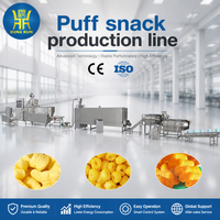 Ligne de production industrielle d'extrusion automatique de snacks soufflés au maïs à double vis, machine à fabriquer des boules de fromage