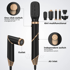 เครื่องจัดแต่งทรงผมแบบพับได้ 6 in 1 ความเร็วสูง ดีไซน์ใหม่ สำหรับไดร์เป่าผม แปรงไดร์เป่าผม พลังงานสูง ระดับมืออาชีพ - Product Image 2