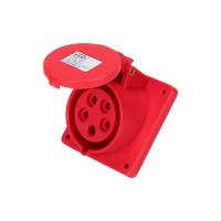 Prise murale industrielle HFE Série HFN-425 IP44 32A 220V 415V 6H 3P+N+E Nylon 3 prises CA avec mise à la terre standard