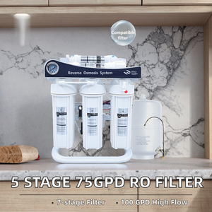เครื่องกรองน้ำระบบ RO ใต้ซิงค์ไฟฟ้า 5/7 ขั้นตอน 50G พร้อมอัตราการไหล 100 GPD สำหรับใช้ในครัวเรือนและโรงแรม - Product Image 2