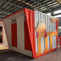 Inodoro Público Prefabricado Moderno y Creativo con Panel Sándwich, WC Móvil para Parques de Atracciones y Lugares Turísticos al Aire Libre