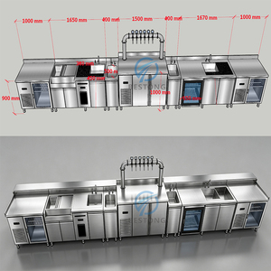 Station de bar en acier inoxydable robuste, équipement complet de station à cocktails avec évier de vidange pour chaîne de pubs, discothèques, bars - Product Image 4