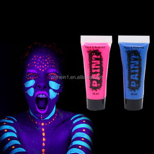Pintura fluorescente brillante para el cuerpo, pintura de <span class=keywords><strong>cara</strong></span> de neón Uv para fiesta de Halloween, gran oferta - Product Image 1