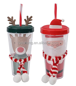 Ly nhựa PP hai lớp 16oz có ống hút và nắp, dùng làm quà tặng Giáng sinh, trang trí chủ đề tái sử dụng năm <span class=keywords><strong>2025</strong></span>, dùng để quảng cáo - Product Image 3