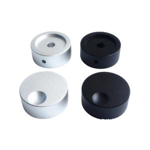 Op maat gemaakte CNC-gedraaide massief aluminium geknurld volume-knop - Potentiometer voor buizenversterkers & audio - Product Image 3