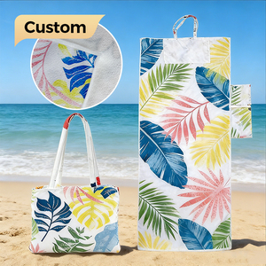 Serviette de sport à séchage rapide en gros, impression de logo personnalisée, serviettes en microfibre douces surdimensionnées pour l'été, sac de plage <span class=keywords><strong>2</strong></span>-en-1 - Product Image 1
