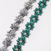 Nouvelles Appliques en Strass, Patchs en Forme de Navette, Pierres en Verre Cristal à Griffes, Strass Thermocollants, Garniture Florale pour Décoration de Robe