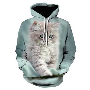 Fitspi Wholesale 3d Printed Hoodies Women Sweatshirts Autumn Long Sleeve Harajuku Hoodie Animal Cute Cat Pullover Dropshipping