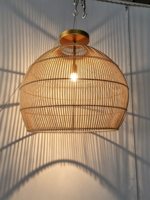 Luminaire suspendu en rotin fait main, lustre en bambou tressé, LED à intensité variable, garantie de 2 ans pour hôtel, restaurant, style zen japonais