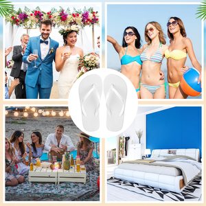 Trắng gói Dép đi trong nhà giản dị với các loại kích thước thẻ dấu hiệu cho cô dâu <span class=keywords><strong>Flip</strong></span> <span class=keywords><strong>Flops</strong></span> số lượng lớn cho đám cưới bên khách dép - Product Image 3