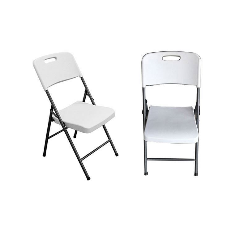 Rust-Resistant Powder-Coated Steel Frame Outdoor Party White Portable Camping Plastic Cheap Folding Chairs
