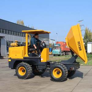 चार पहिया मिनी कंक्रीट डम्पर फ्रंट लोडर 3 टन 4x4 व्हील्ड हाई पावर इंजन ऑल-टेरीटर हूड घटक 1 वर्ष - Product Image 5