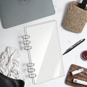 <span class=keywords><strong>Copertina</strong></span> per <span class=keywords><strong>Quaderno</strong></span> A6 a 6 Anelli, <span class=keywords><strong>Copertina</strong></span> Trasparente in PP PVC, <span class=keywords><strong>Copertina</strong></span> <span class=keywords><strong>Rigida</strong></span> in Plastica <span class=keywords><strong>con</strong></span> Anelli Metallici Dorati per Ufficio e Casa - Product Image 3