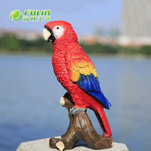 Waterdichte dierenbeeldhouwwerk kunstmatige hars ara papegaai beeldje met standaard voor buiten tuin ornamenten - Product Image 4
