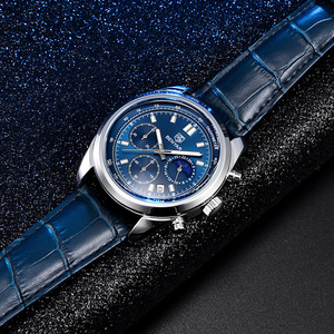 Montre personnalisée avec votre propre logo BENYAR 5193, nouvelle montre pour homme, phase lunaire, multifonctionnelle, cadran à trois aiguilles, montre à quartz pour homme, style décontracté - Product Image 4