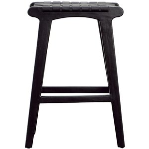 Dale Counter <b>Stool</b> -Durable High Bar <b>Stool</b> for Home Bar & Dining Room Animal Hyde/Hide/<b>Leather</b> and Wood - Product Image 2