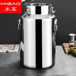 Stainless Steel Storage Bucket 30L Airtight Cylinder For Rice Wine Tea <b>Flour</b> Grains Fermentation - Product Image 3
