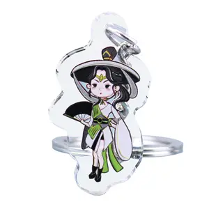 Nhà cung cấp Nhà máy phim hoạt hình nhân vật rõ ràng bán buôn tùy chỉnh in Anime Knight-errant Acrylic Keychain