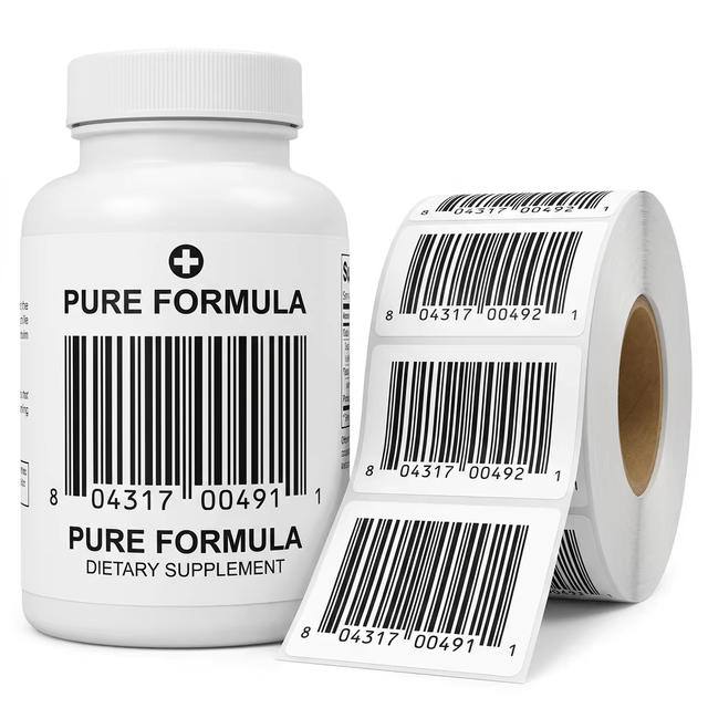 Custom Printed QR Code and Barcode Labels Waterproof Vinyl Roll for Inventory Management
