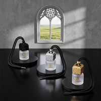 Flacon diffuseur de parfum pour voiture en verre rond givré de 10 ml, vide, à suspendre, avec bouchon à vis pour huiles essentielles