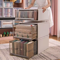 Grand tiroir en plastique de style moderne avec roulettes, organisateur de placard robuste et durable et boîte à vêtements de rangement pour armoire de chambre à coucher