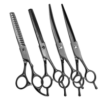 Ciseaux de coiffure professionnels en acier inoxydable de 7 pouces, à pointe arrondie, pour droitiers, manche court, pour homme, femme, adultes