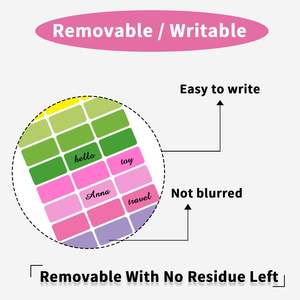 Étiquette de congélateur amovible personnalisée 1x2 pouces étiquette de codage multicolore auto-adhésive pour contenants alimentaires pot à épices jouet stationnaire - Product Image 3