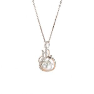 Stainless Steel <b>Chain</b> Necklace Fine Jewelry Pearl Phoenix Tail Pendant Necklace for Women Full-Diamond Tassel Clavicle <b>Chain</b> - Product Image 4