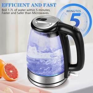 High Quality 1500W Class Energy Efficient Cordless Glass Electric Hot Water Bottle >2.0L Digital Temperature Control Automatic - Product Image 3