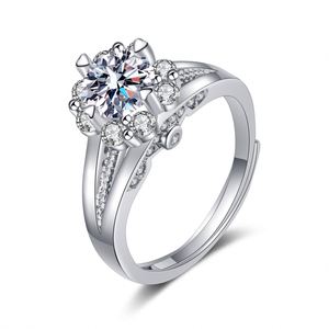 Luxury Silver Plated Wedding <b>Ring</b> for Women 18K Gold <b>Crown</b> Moissanite Diamond Zircon <b>Ring</b> Engagement Finger <b>Ring</b> - Product Image 1