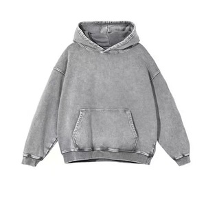 Col transfrontalier Composite lait soie 350g lavé vieux <span class=keywords><strong>pull</strong></span> à capuche hommes femmes rétro <span class=keywords><strong>classe</strong></span> vêtements solide surdimensionné peut être - Product Image 4