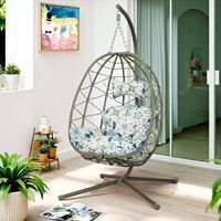 Fauteuil suspendu en rotin d'extérieur pliable, chaise nid d'œuf individuelle pour balcon, jardin, terrasse, mobilier de loisirs
