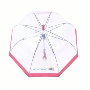 High Quality Cute Mini Plastic Transparent clear Parasols <b>Automatic</b> Custom <b>Umbrella</b> with logo Printing Outdoor for Kids - Product Image 2