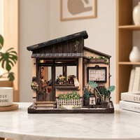 Kit de maison miniature Cutebee DIY CWGD201, style japonais, maison de poupée en bois, kit artisanal de café miniature avec éclairage LED