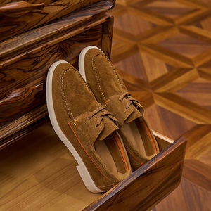 Mocasines de Cuero Genuino Elegantes y Más Vendidos para Hombre, Zapatos Náuticos de Gamuza con Punta Puntiaguda, Zapatos Planos Casuales Sin Cordones - Product Image 5