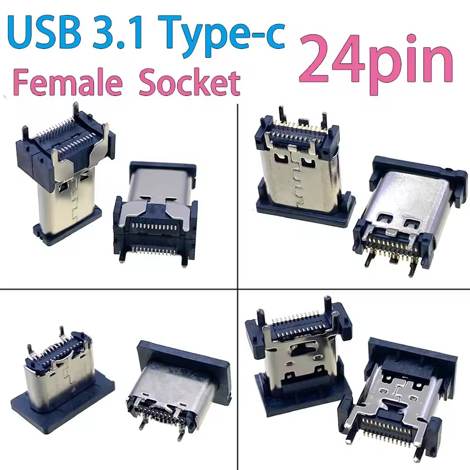 24Pin USB 3,1 прямой вертикальный полный стикер гнездовой разъем разъема микро типа C разъем разъема