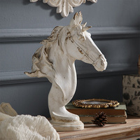 Décoration de bureau créative en forme de tête de cheval vintage, artisanat animal, décoration de table, accessoires de bureau pour la maison